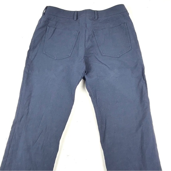 Akris Punto Pants Women Size 6 Blue Straight Ankle Trousers Career Cotton Chino - Picture 3 of 8